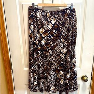 Alfred Dunner plus size Leopard andGeometric Print A line Skirt size 18